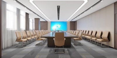 现代会议室3D模型下载